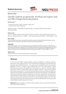 Gender violence as genocide: the Rosa Lee Ingram case and We Charge  Genocide petition - UCL Discovery