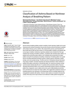 Classification of Asthma Based on Nonlinear Analysis of Breathing Pattern